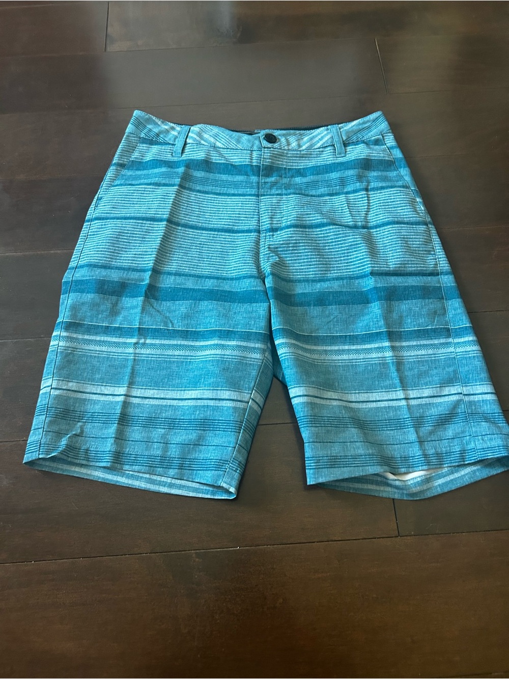 Ocean Current Teal & Aqua Striped Board Shorts